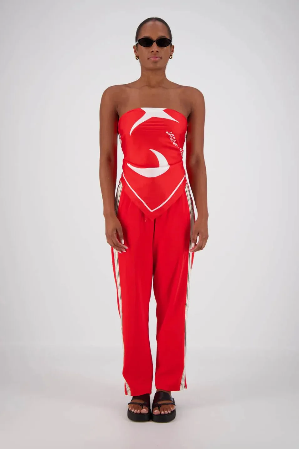 2025 FASHION TRENDS FOR WOMEN PANAREA TRACKPANT - RED - JASMINE ALEXA
