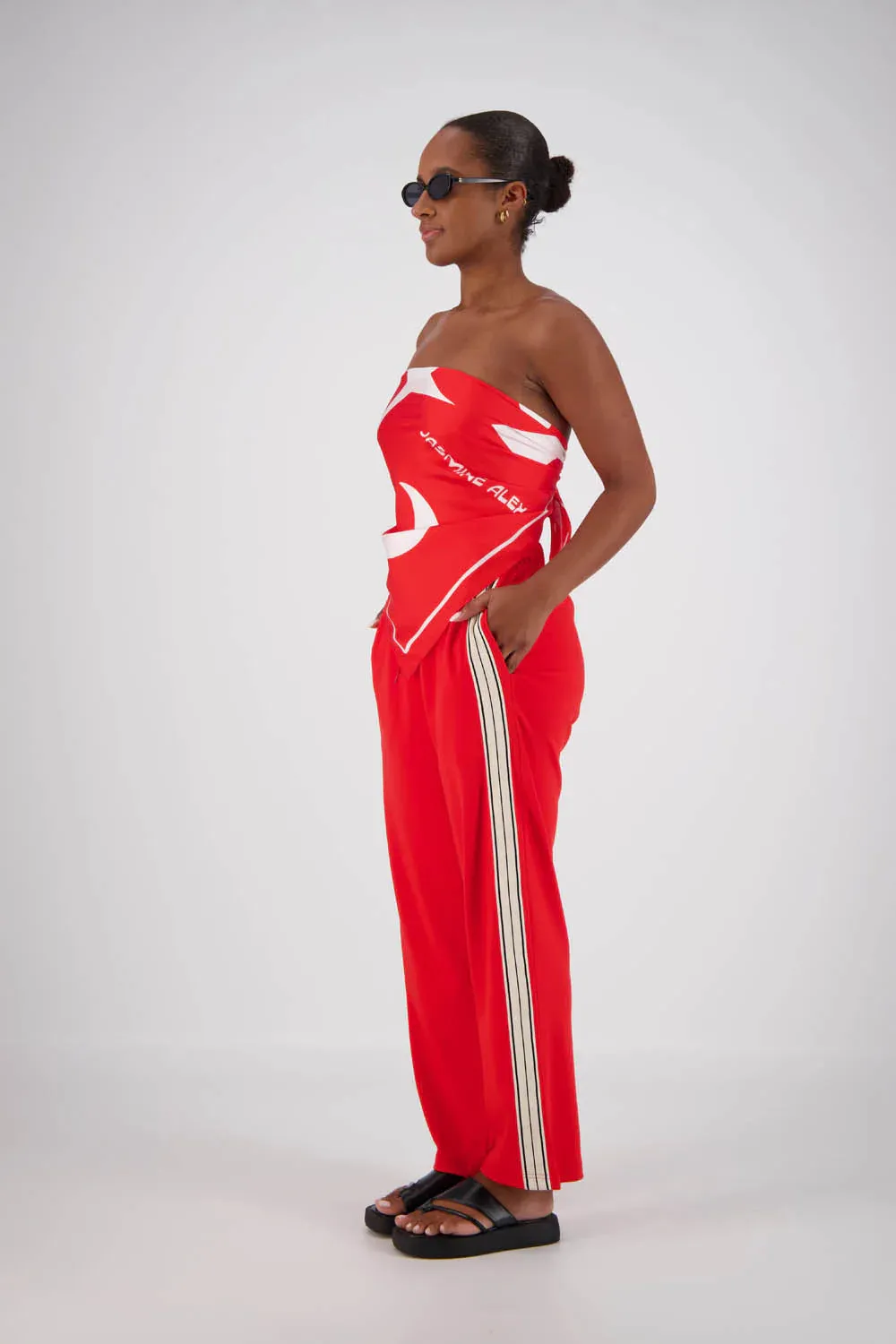 2025 FASHION TRENDS FOR WOMEN PANAREA TRACKPANT - RED - JASMINE ALEXA