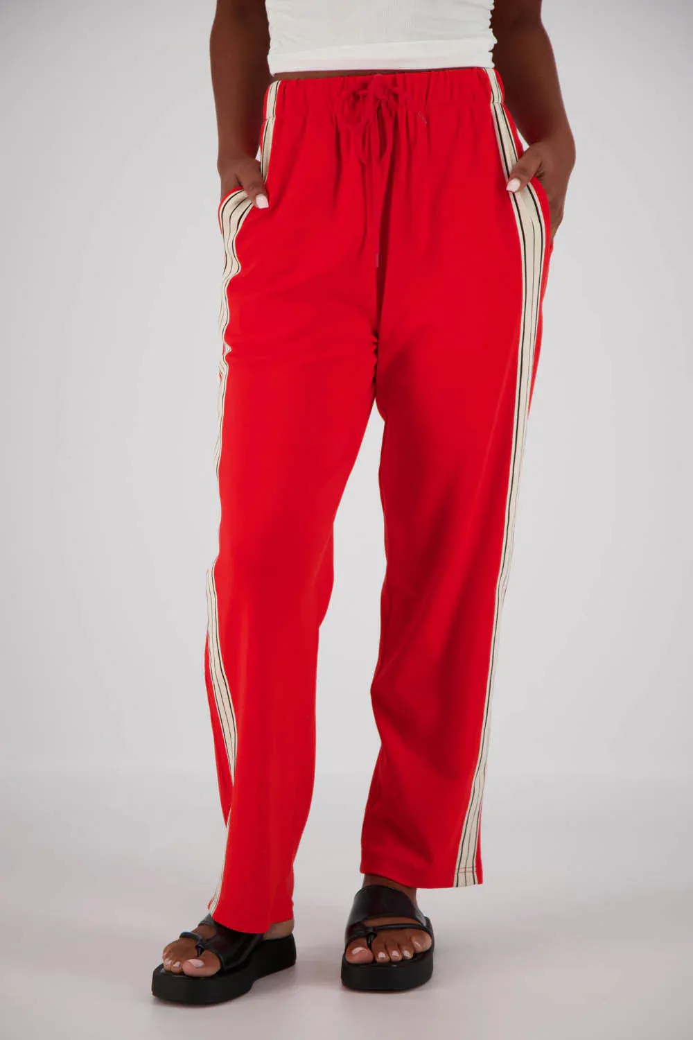 2025 FASHION TRENDS FOR WOMEN PANAREA TRACKPANT - RED - JASMINE ALEXA