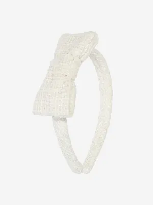 Patachou Girls Special Occasion Bow Headband in White