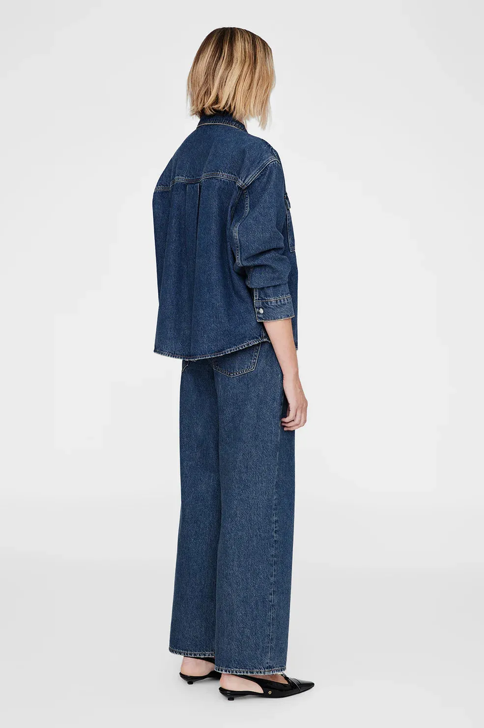PAXTON SHIRT - SEA BLUE - ANINE BING