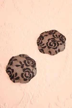 Petales Black | Lace Pattern Adhesive Pasties