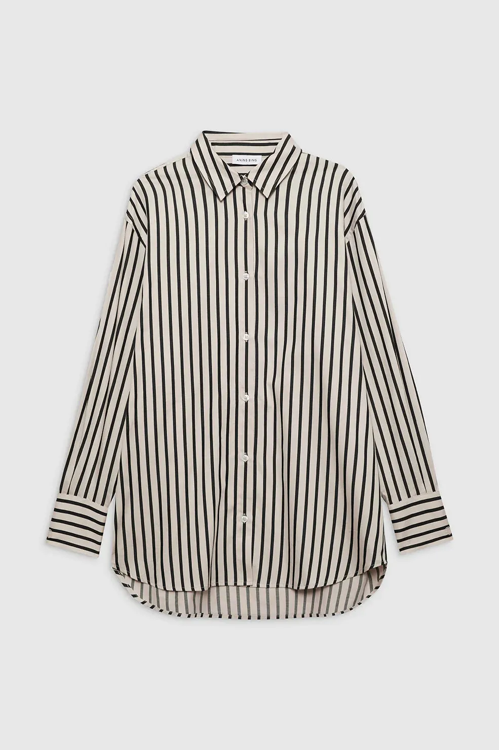 PLAZA SHIRT - BLACK AND TAN - ANINE BING