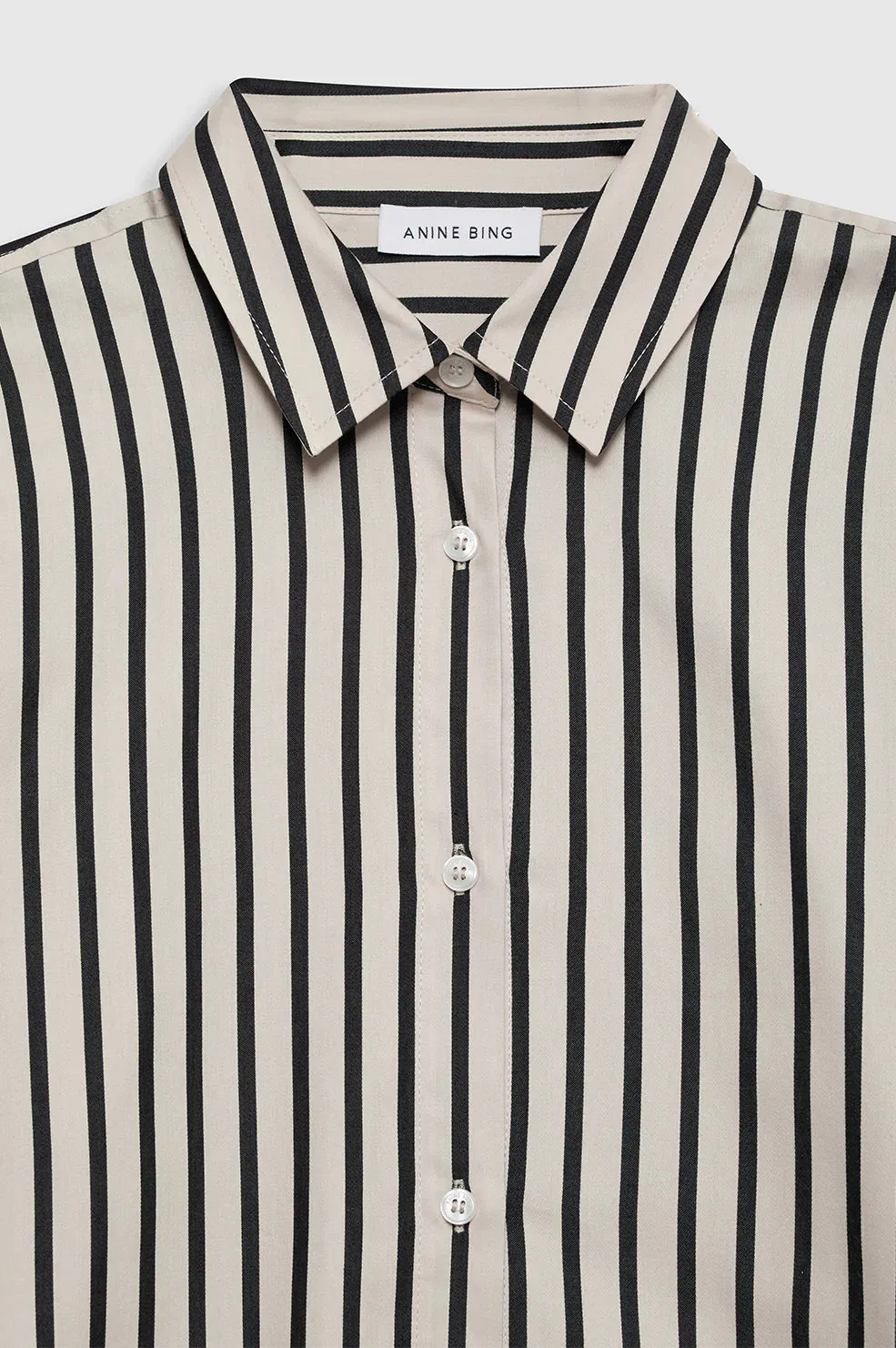 PLAZA SHIRT - BLACK AND TAN - ANINE BING