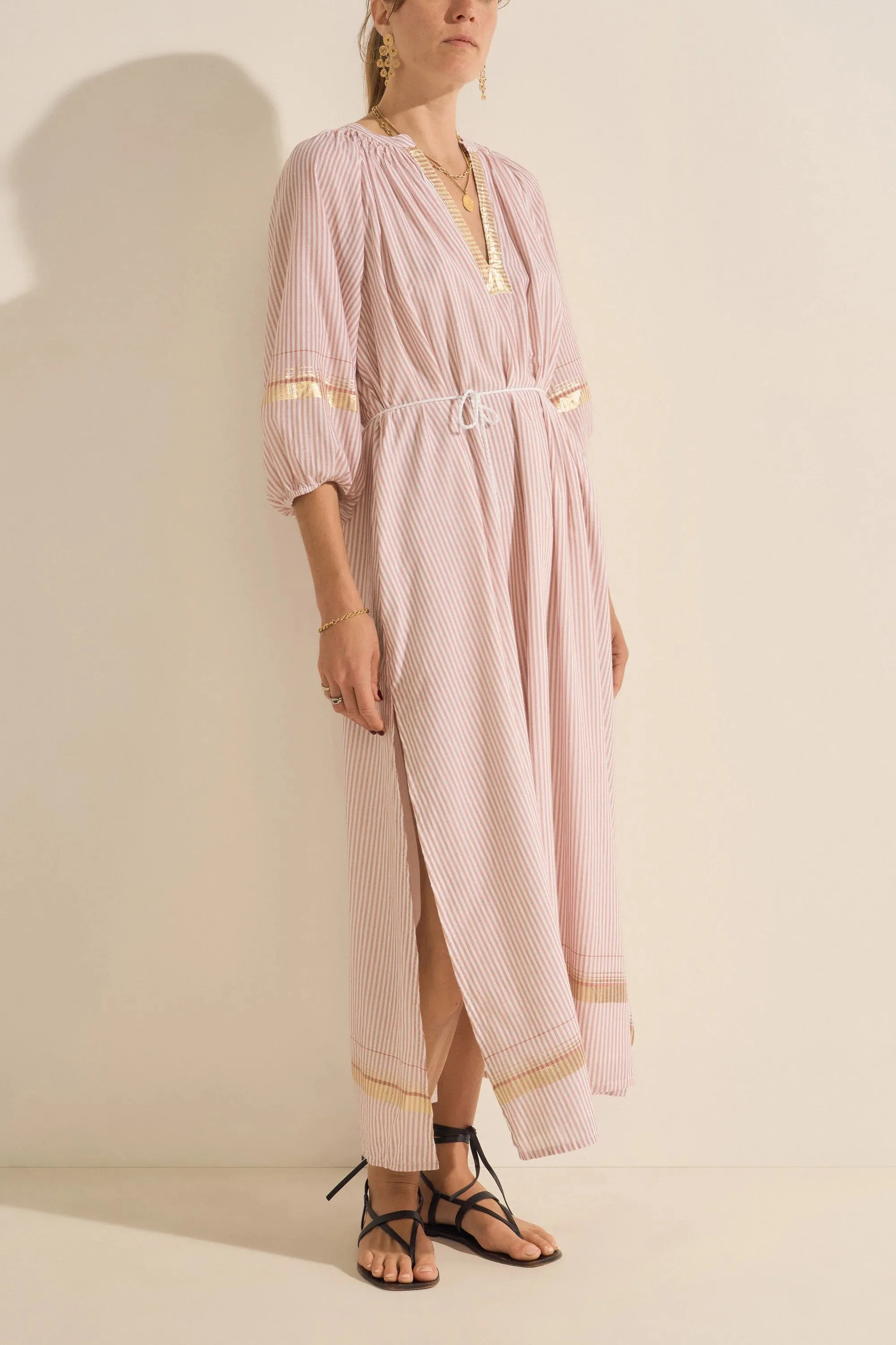 PRIAM ITHAKI STRIPE VOILE CAFTAN - ILIO NEMA