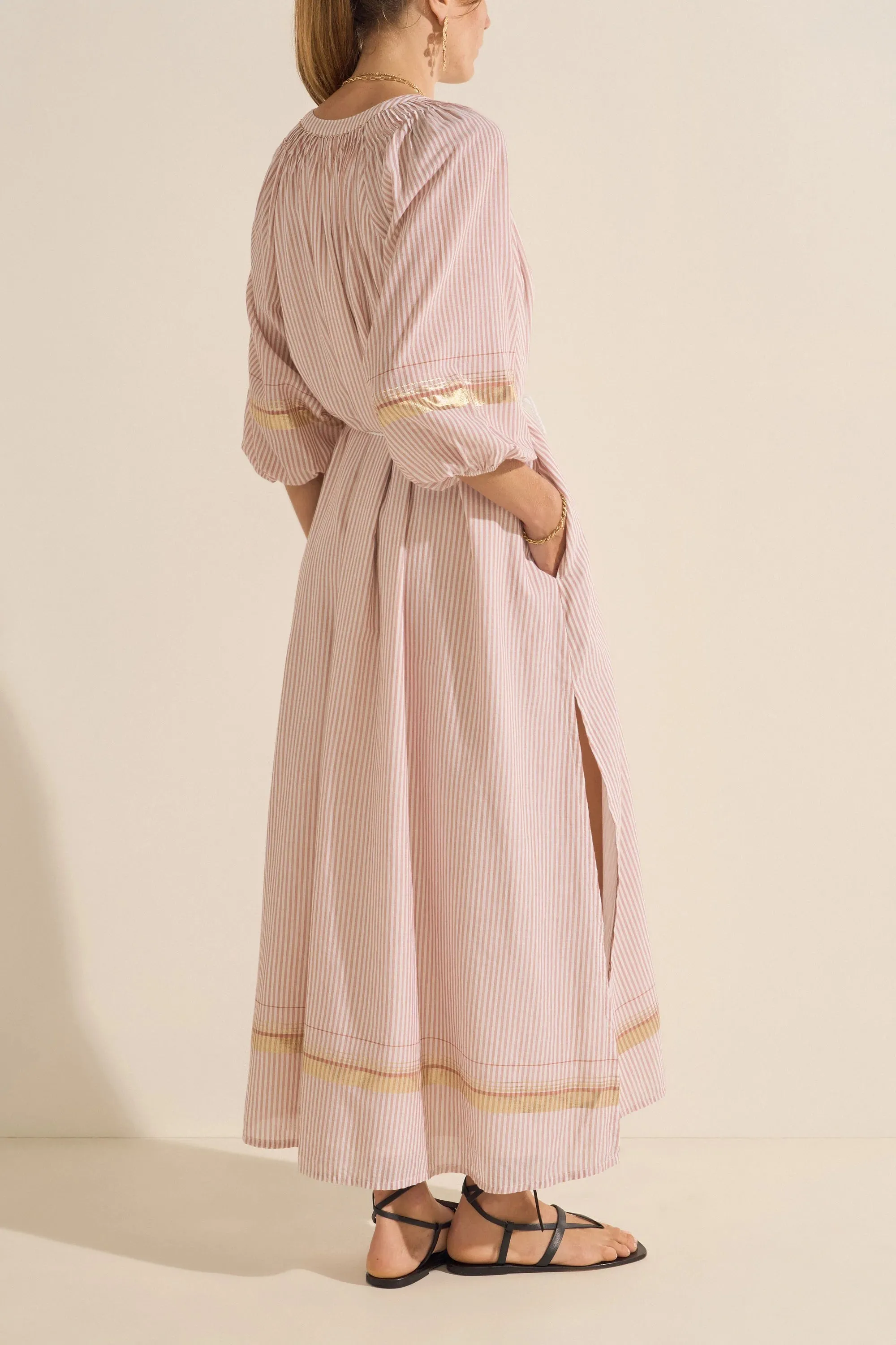 PRIAM ITHAKI STRIPE VOILE CAFTAN - ILIO NEMA