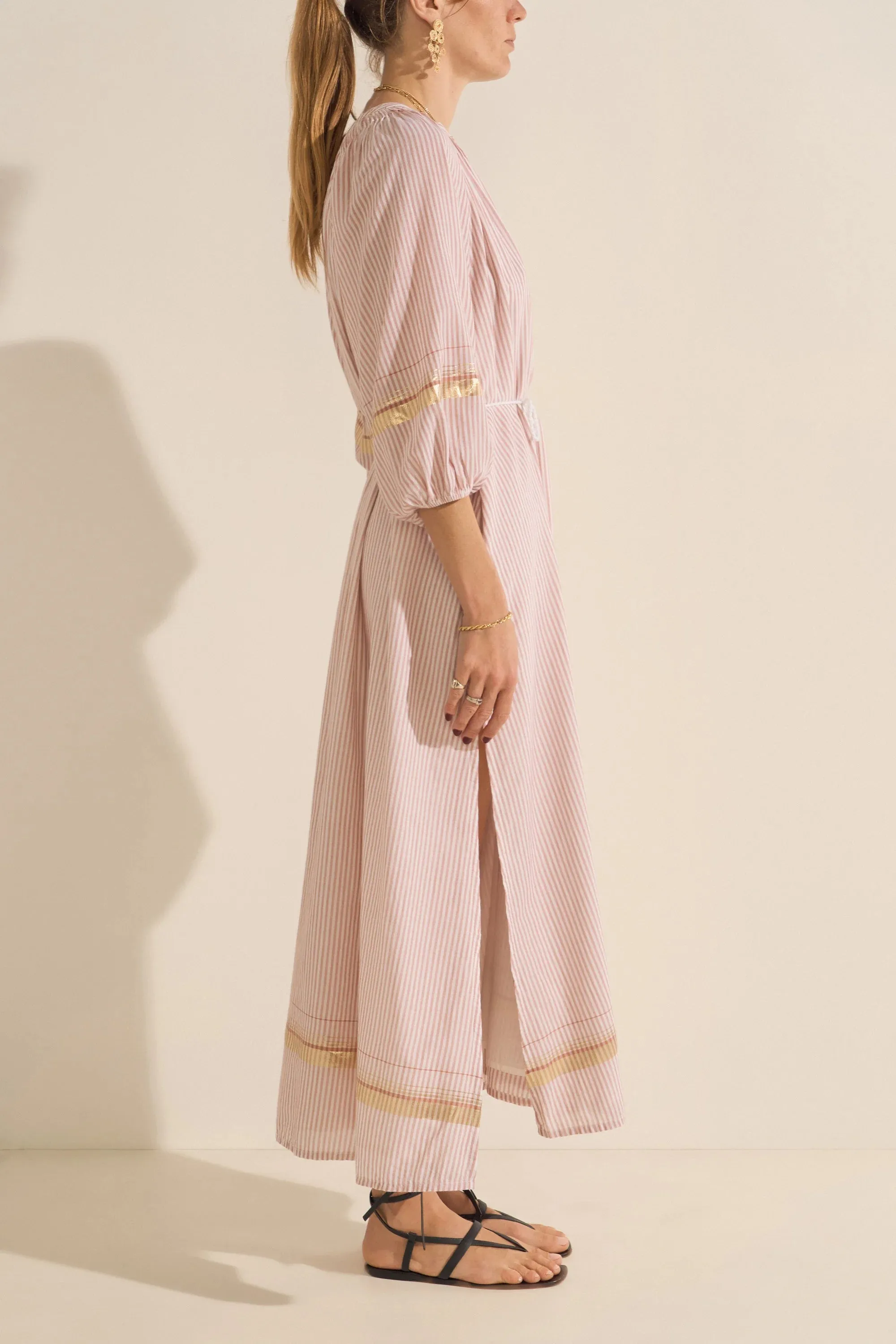 PRIAM ITHAKI STRIPE VOILE CAFTAN - ILIO NEMA