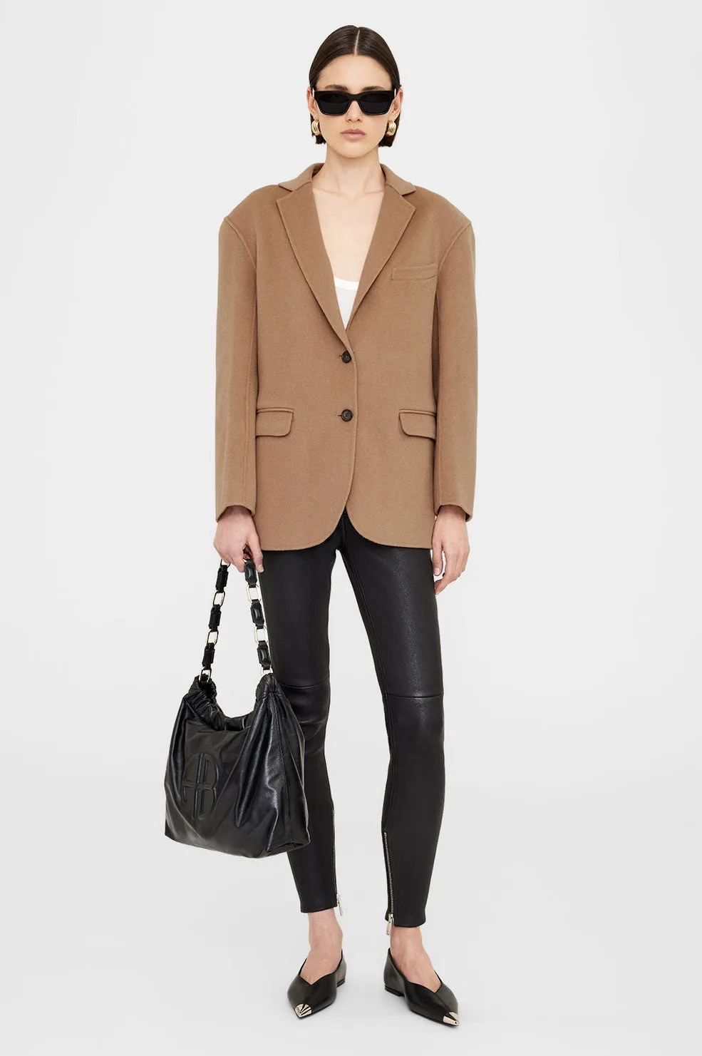 Quinn Blazer - Camel Cashmere Blend -ANINE BING