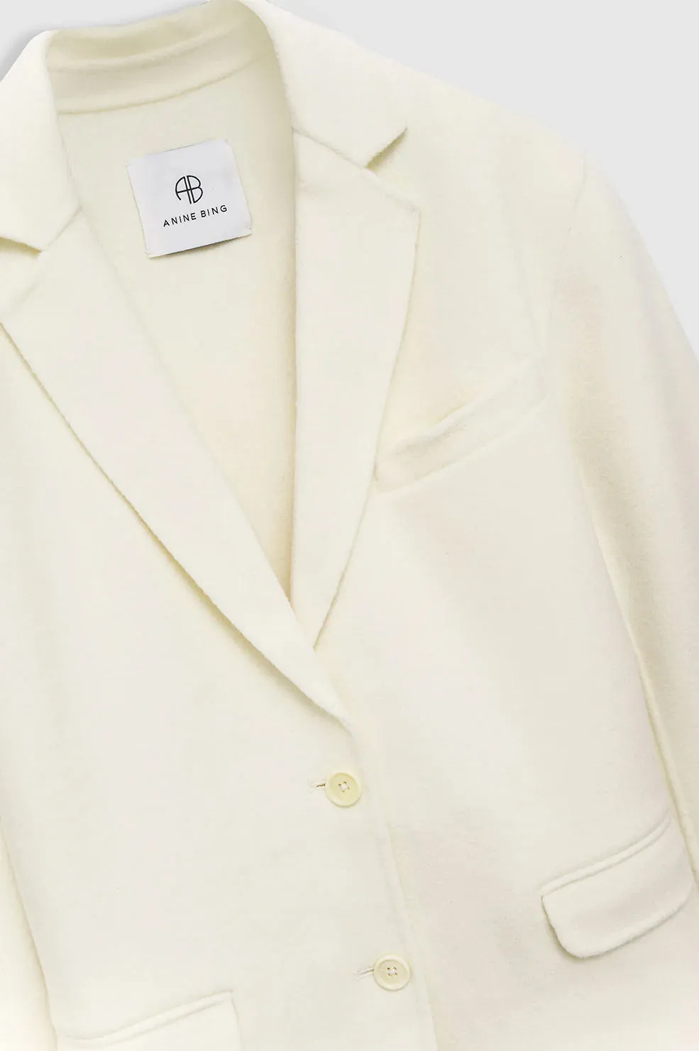 Quinn Blazer - White Cashmere Blend -ANINE BING