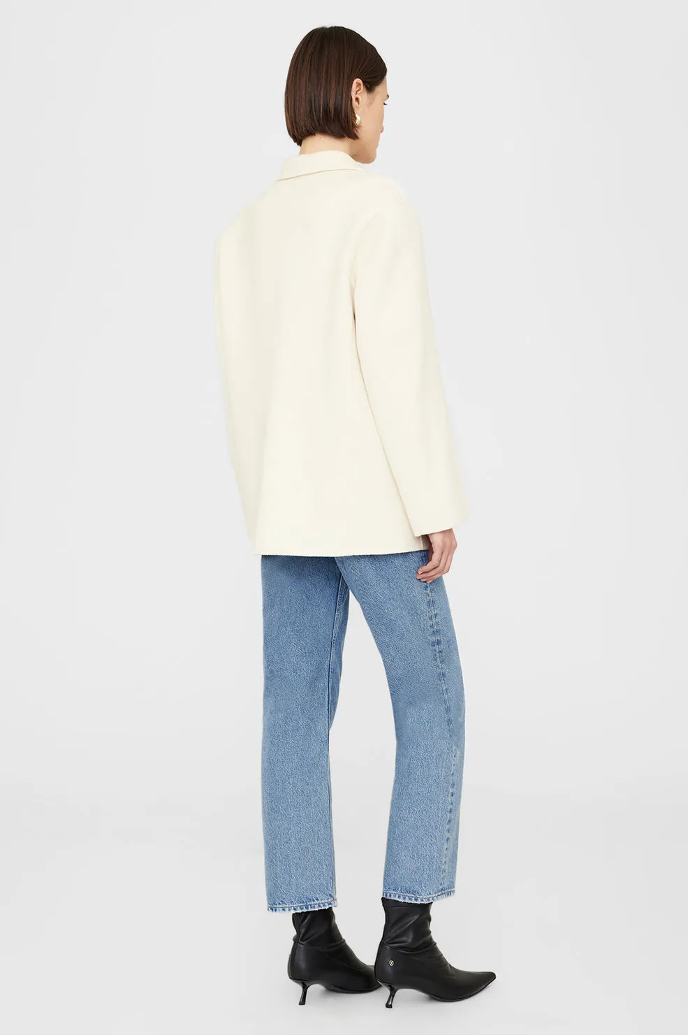 Quinn Blazer - White Cashmere Blend -ANINE BING