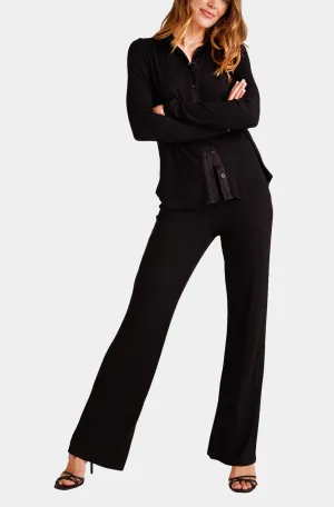Rib Wide Leg Pant