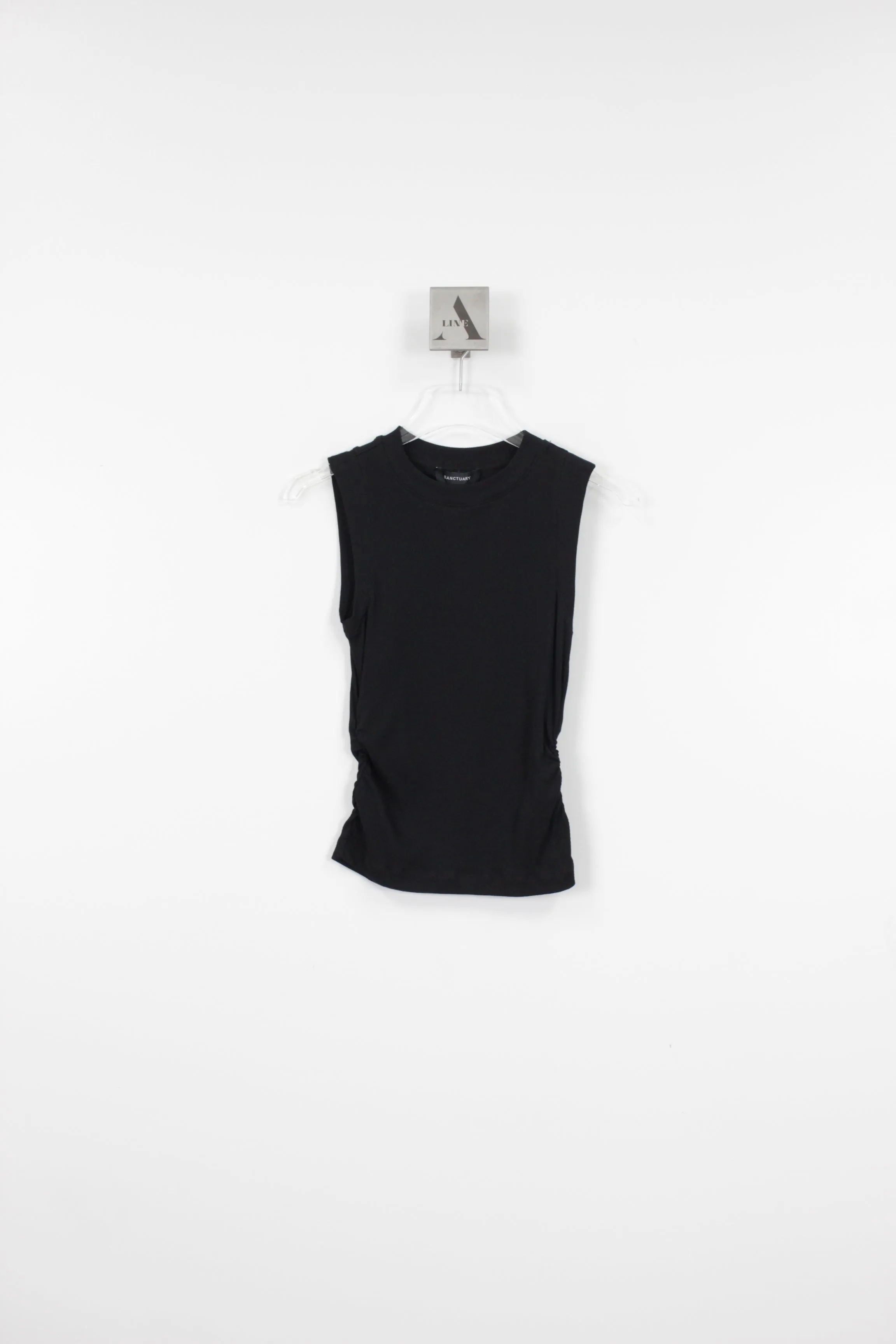 RIBBED RUCHED TANK