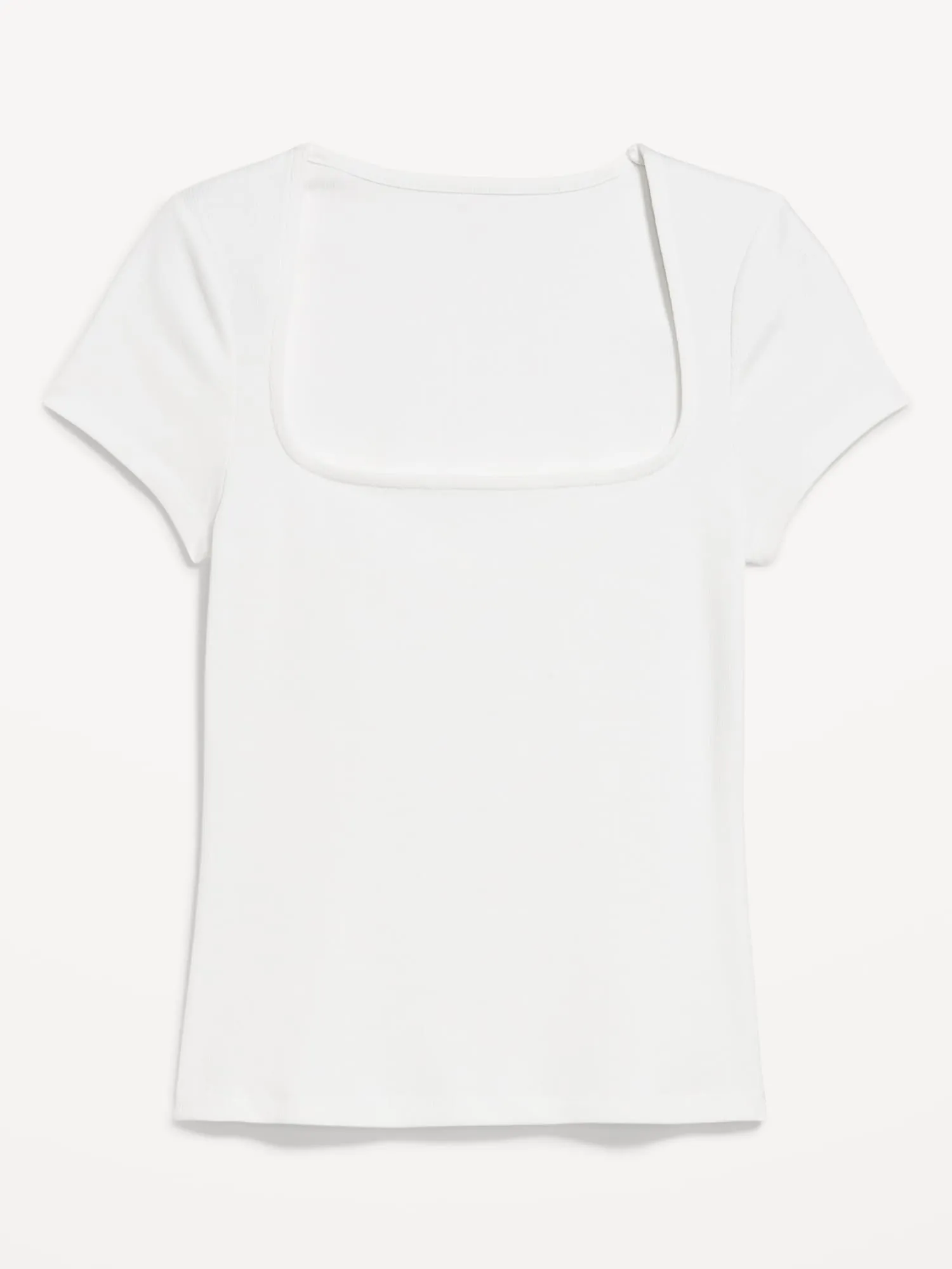 Ribbed Square-Neck T-Shirt