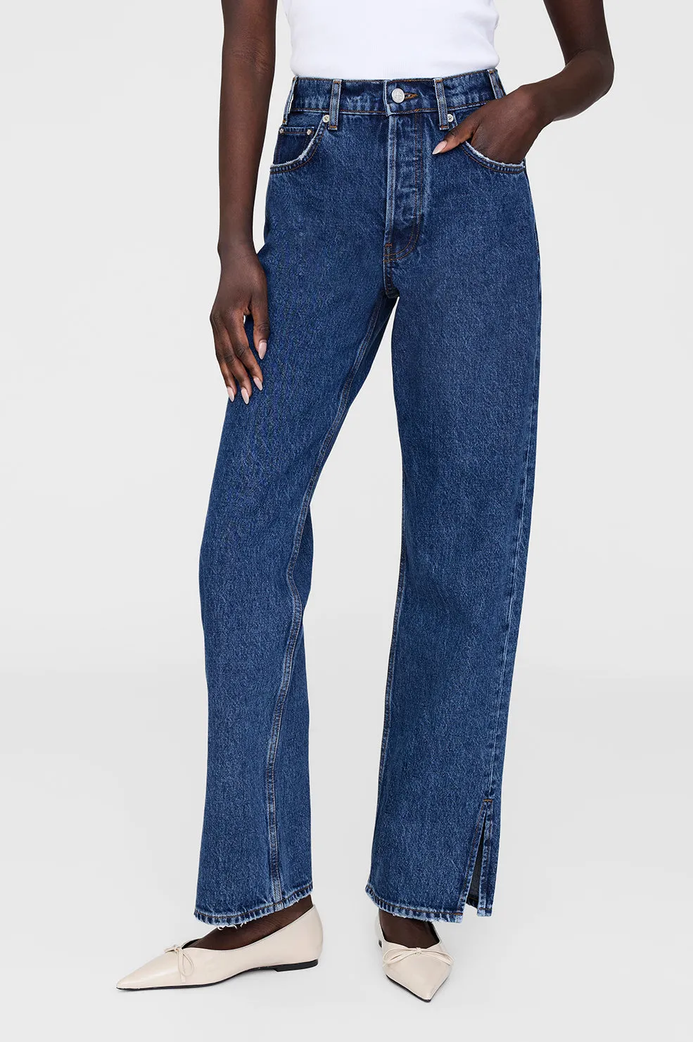 Roy Jean 31" - Clean Indigo Denim -ANINE BING