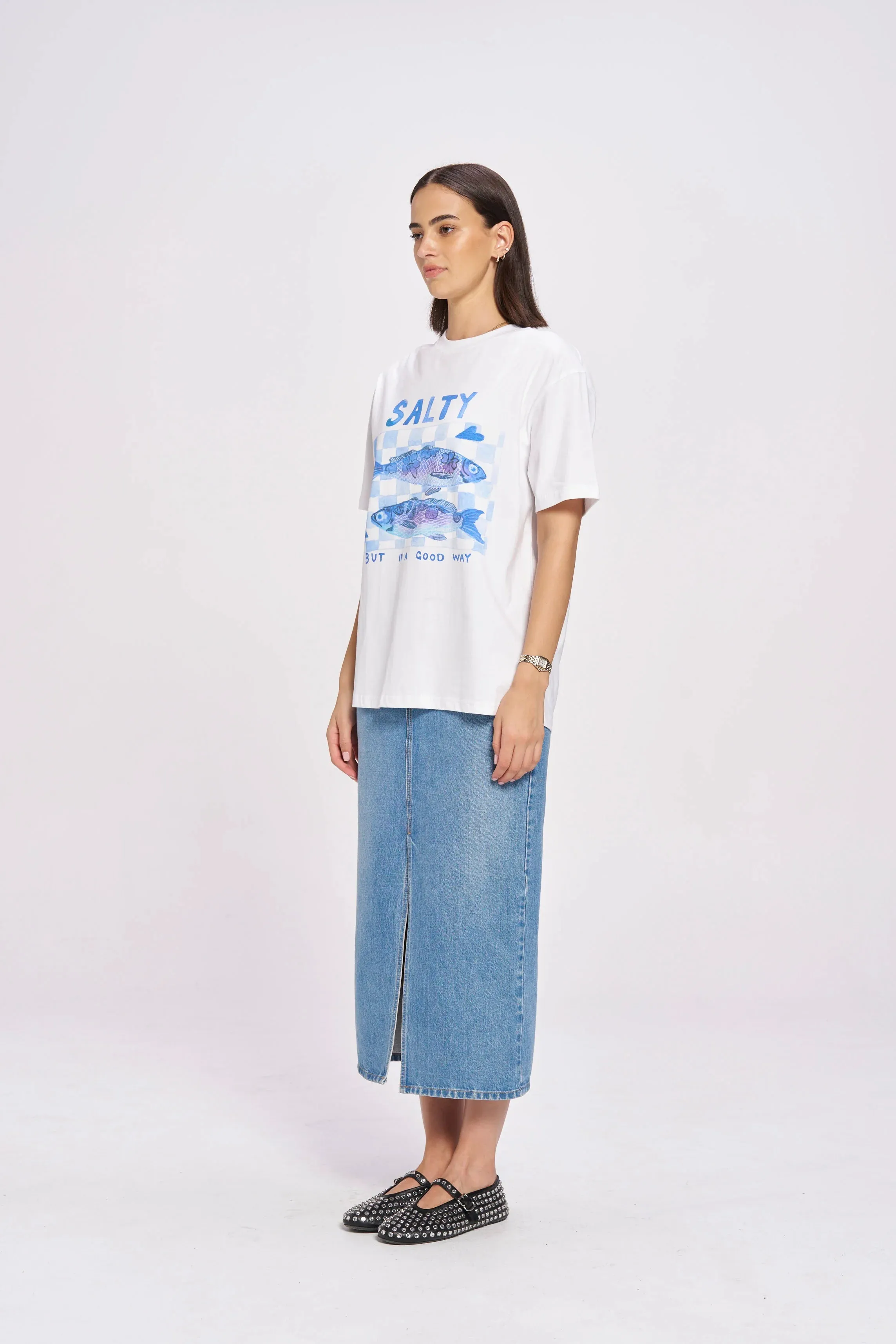 SALTY OVERSIZE TEE - LUCENT WHITE - MAKU