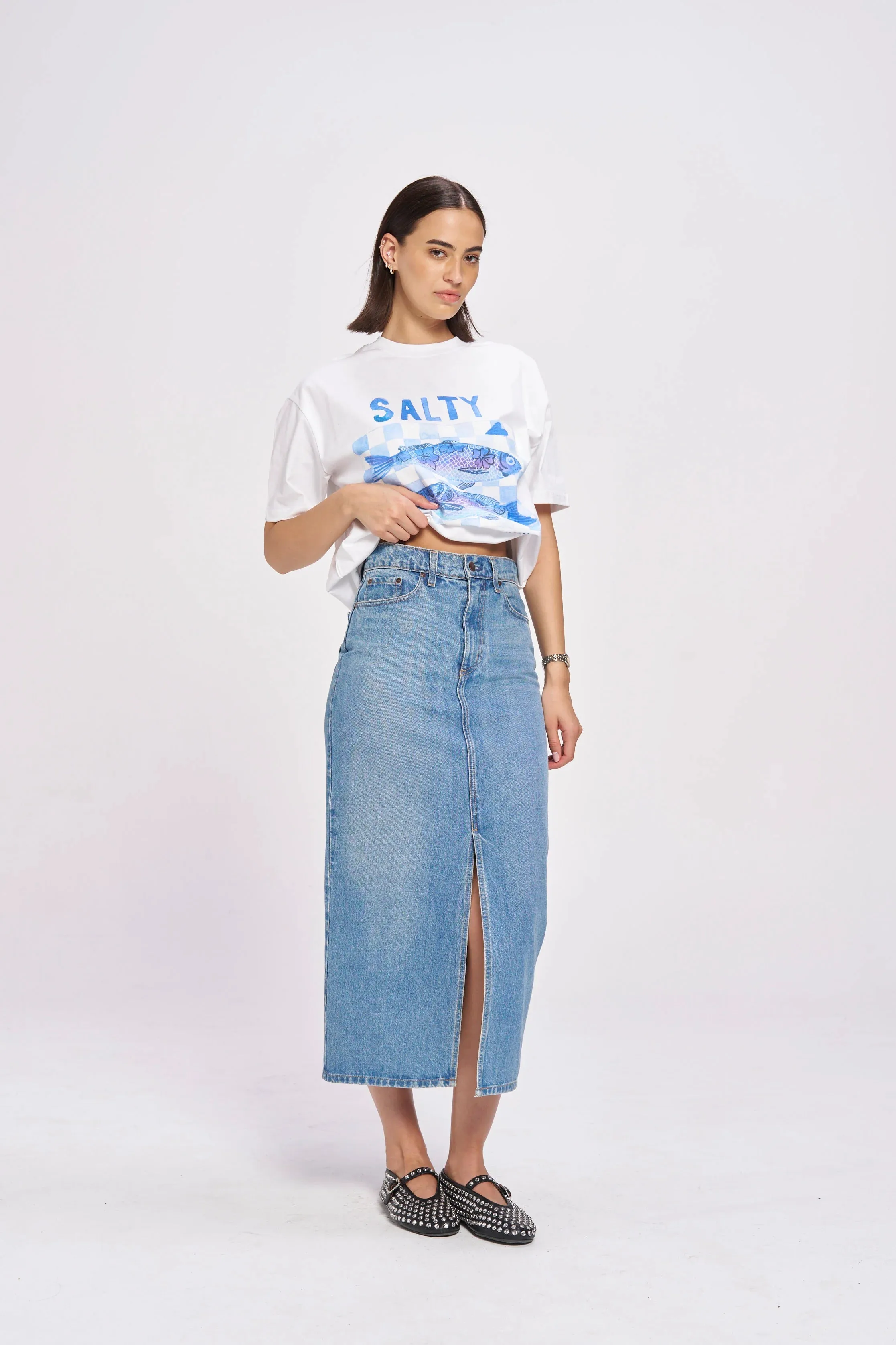 SALTY OVERSIZE TEE - LUCENT WHITE - MAKU