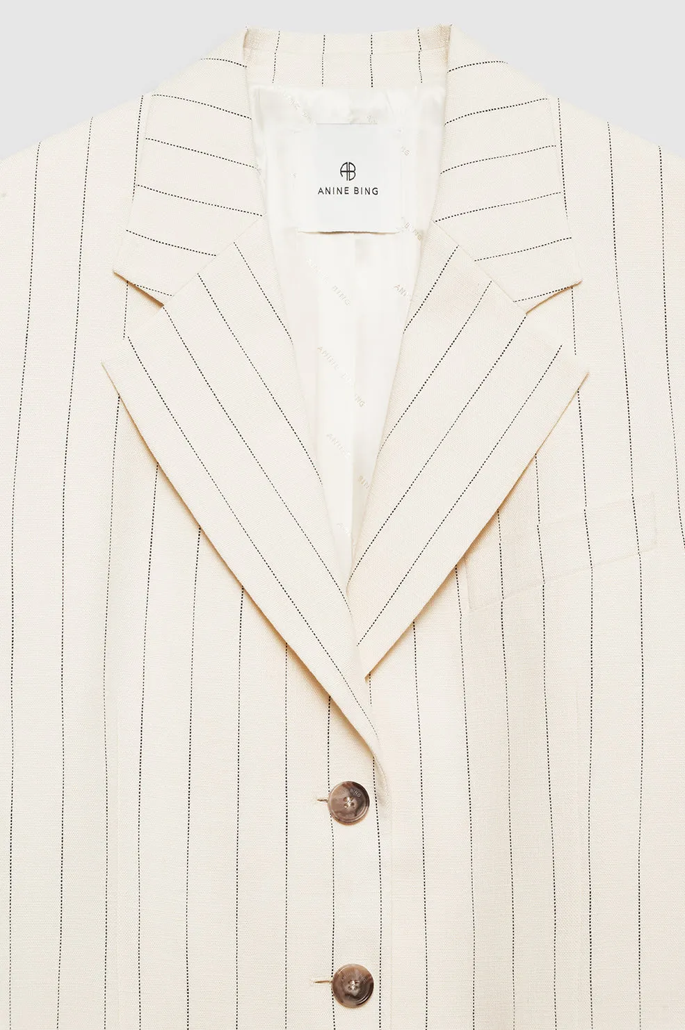 2025 Fashion Trends Sara Blazer - Cream And Black Stripe -ANINE BING