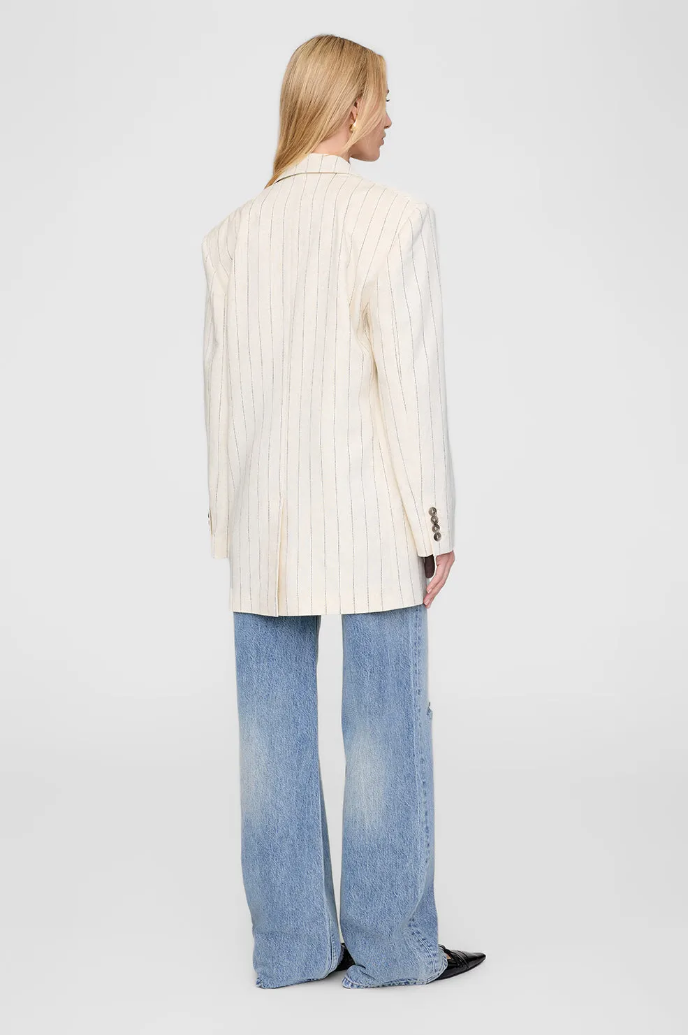 2025 Fashion Trends Sara Blazer - Cream And Black Stripe -ANINE BING