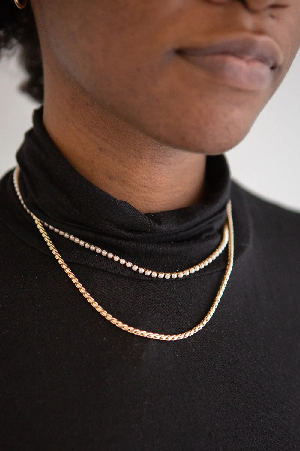 Serpens Silver | Layered Necklace w/ Crystals