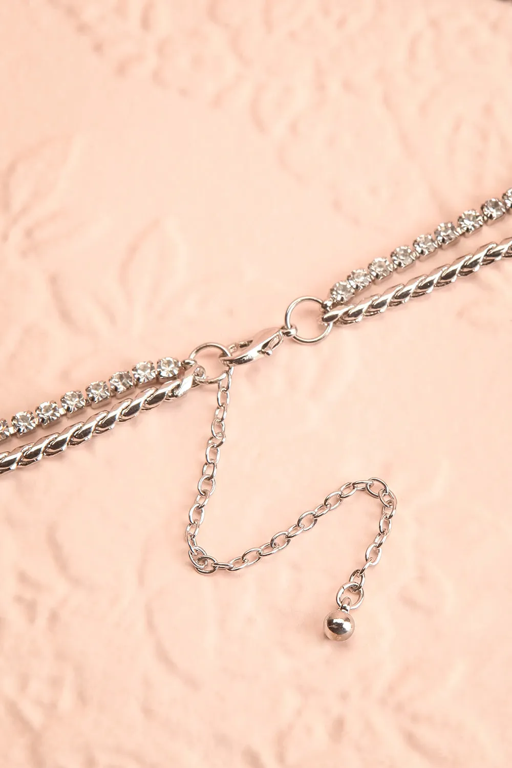 Serpens Silver | Layered Necklace w/ Crystals