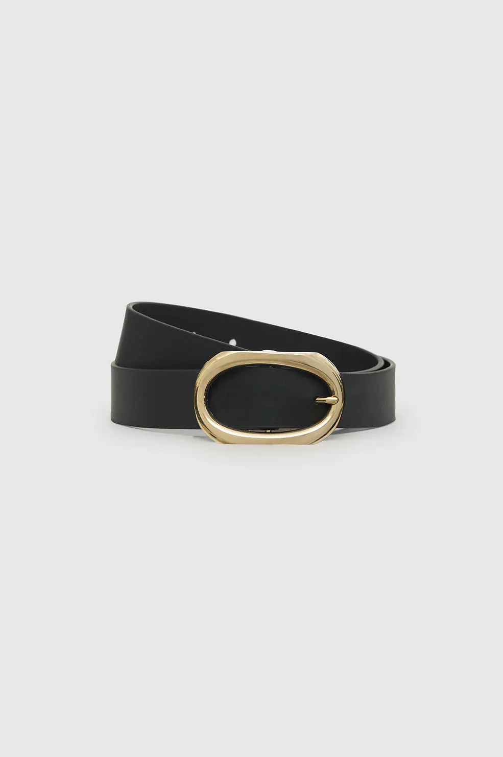 Signature Link Belt - Black With Gold -ANINE BING