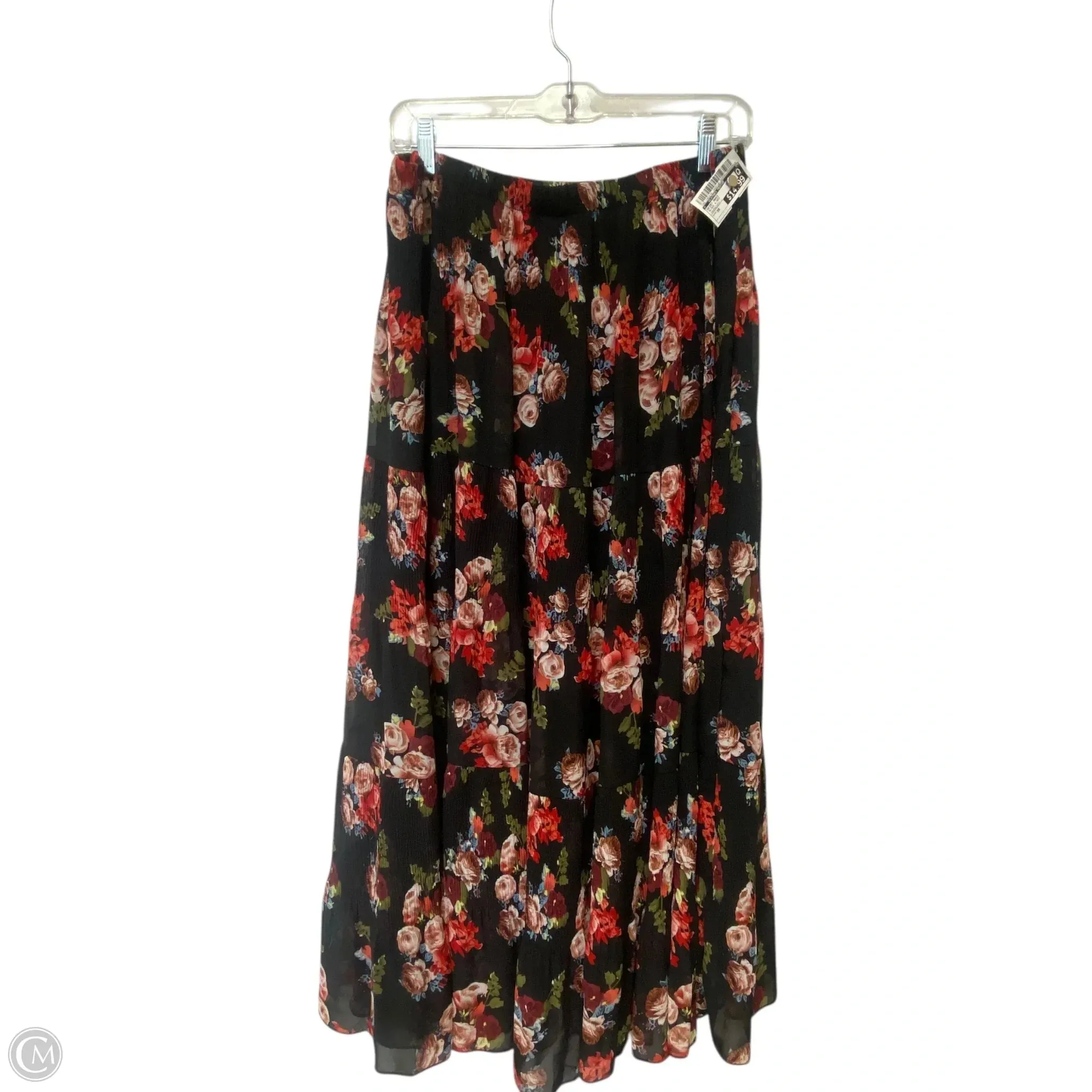 Skirt Maxi By Clothes Mentor In Black & Red, Size: 3x