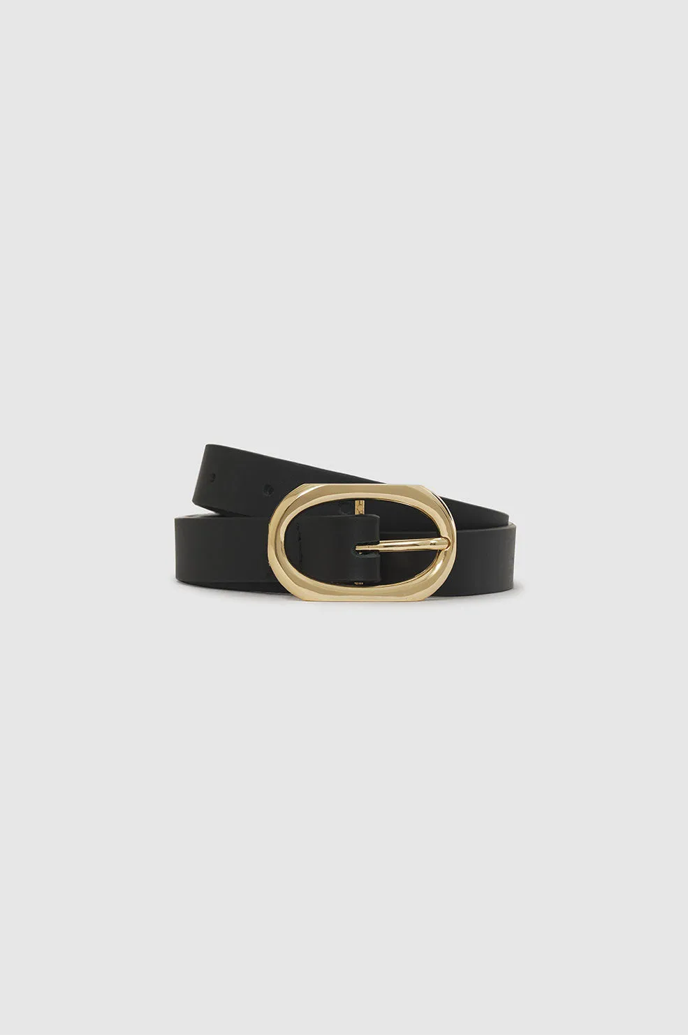Small Signature Link Belt - Black With Gold -ANINE BING