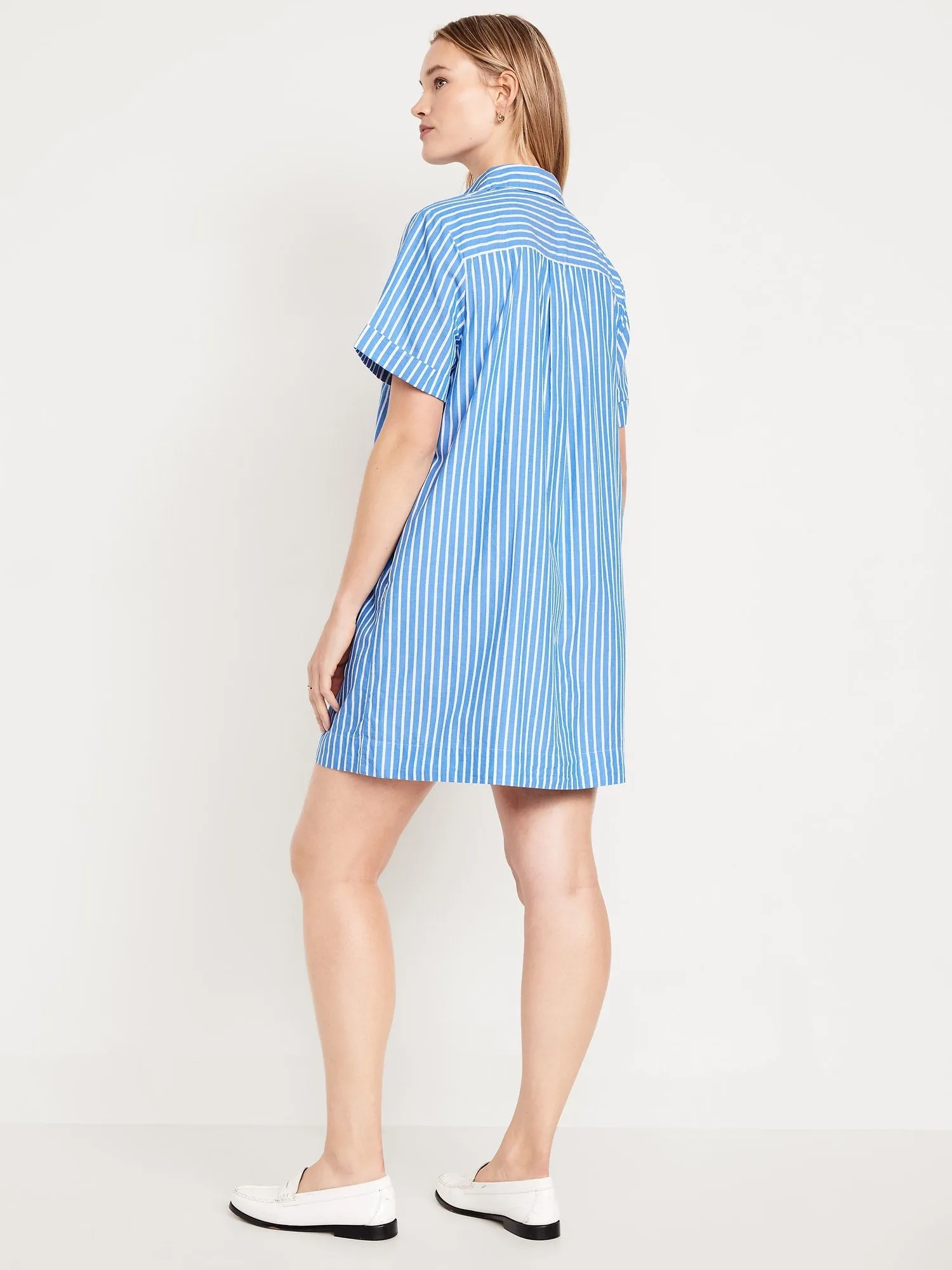 Striped Mini Shirt Dress
