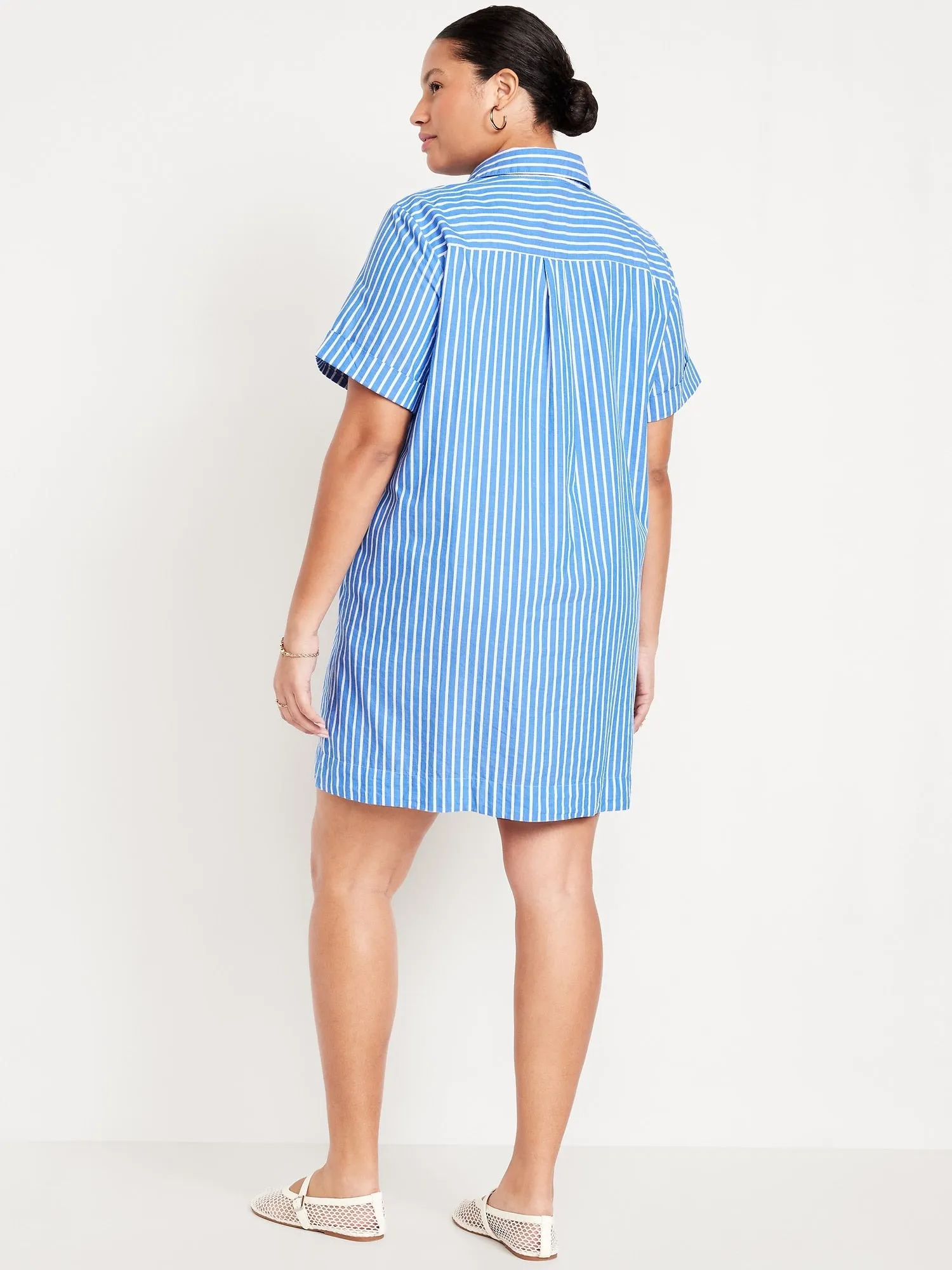 Striped Mini Shirt Dress