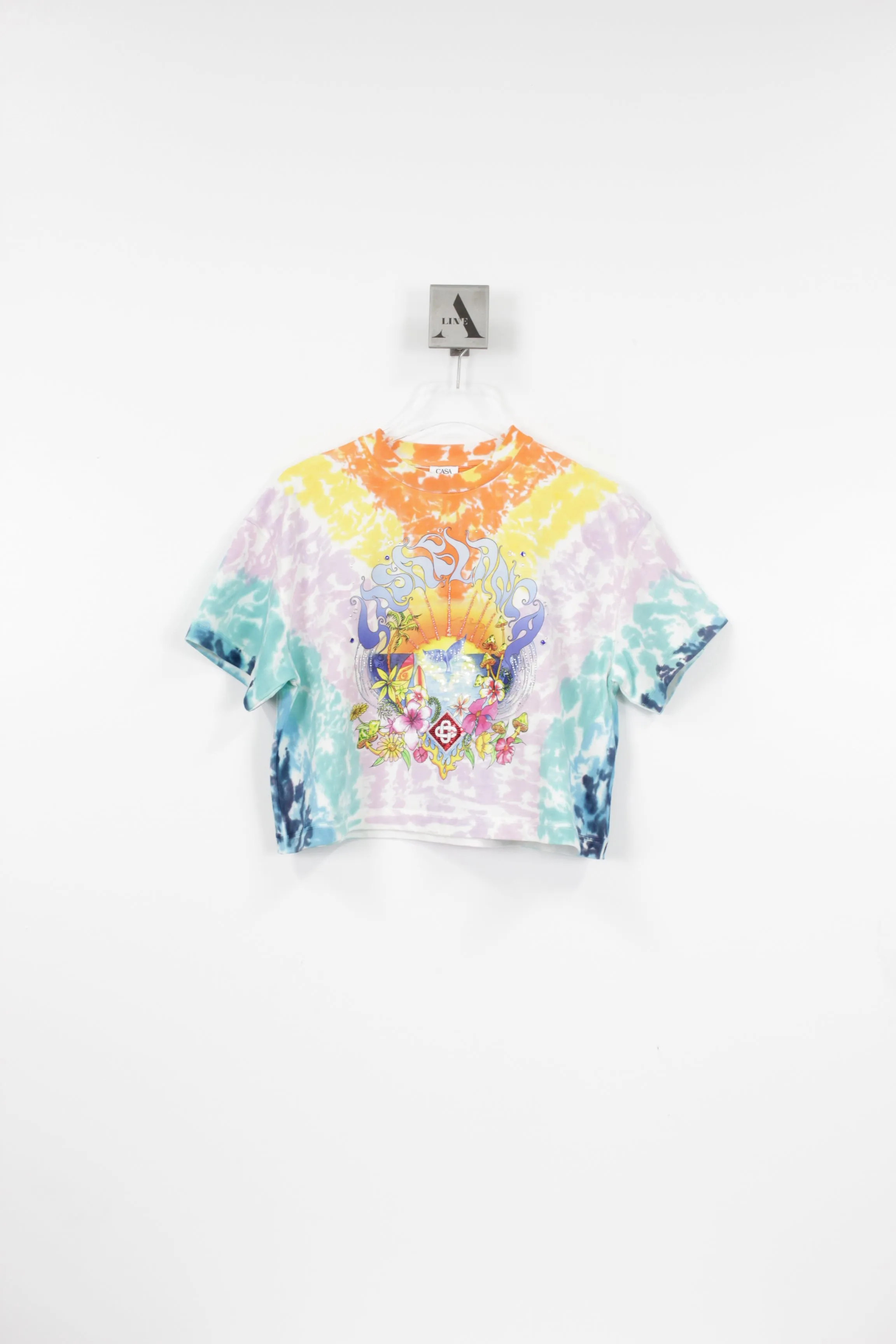 SURF TRIP PRINTED EMBELLISHMENT TIE DYE T-SHIRT