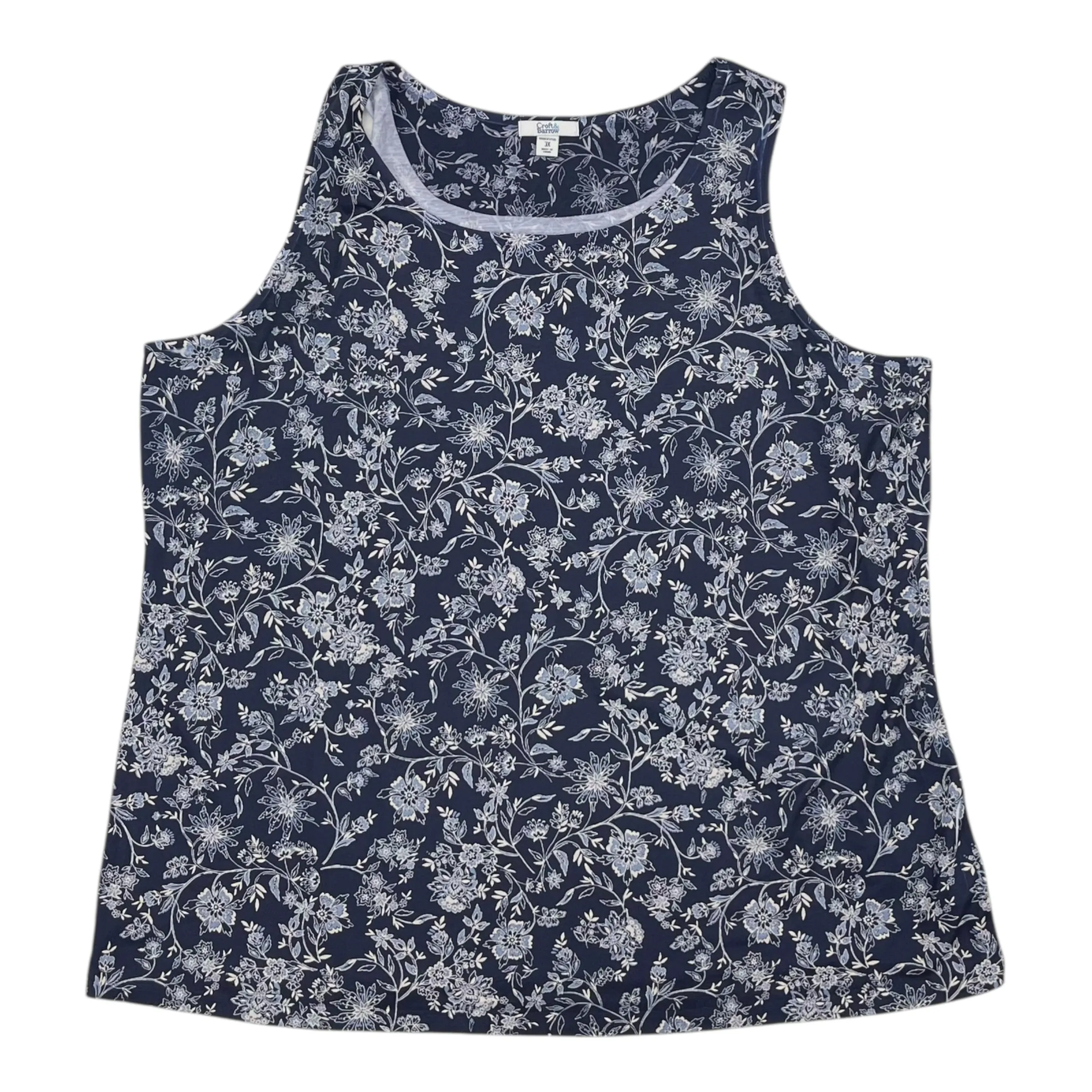 Tank Top By Croft And Barrow In Blue, Size:3X