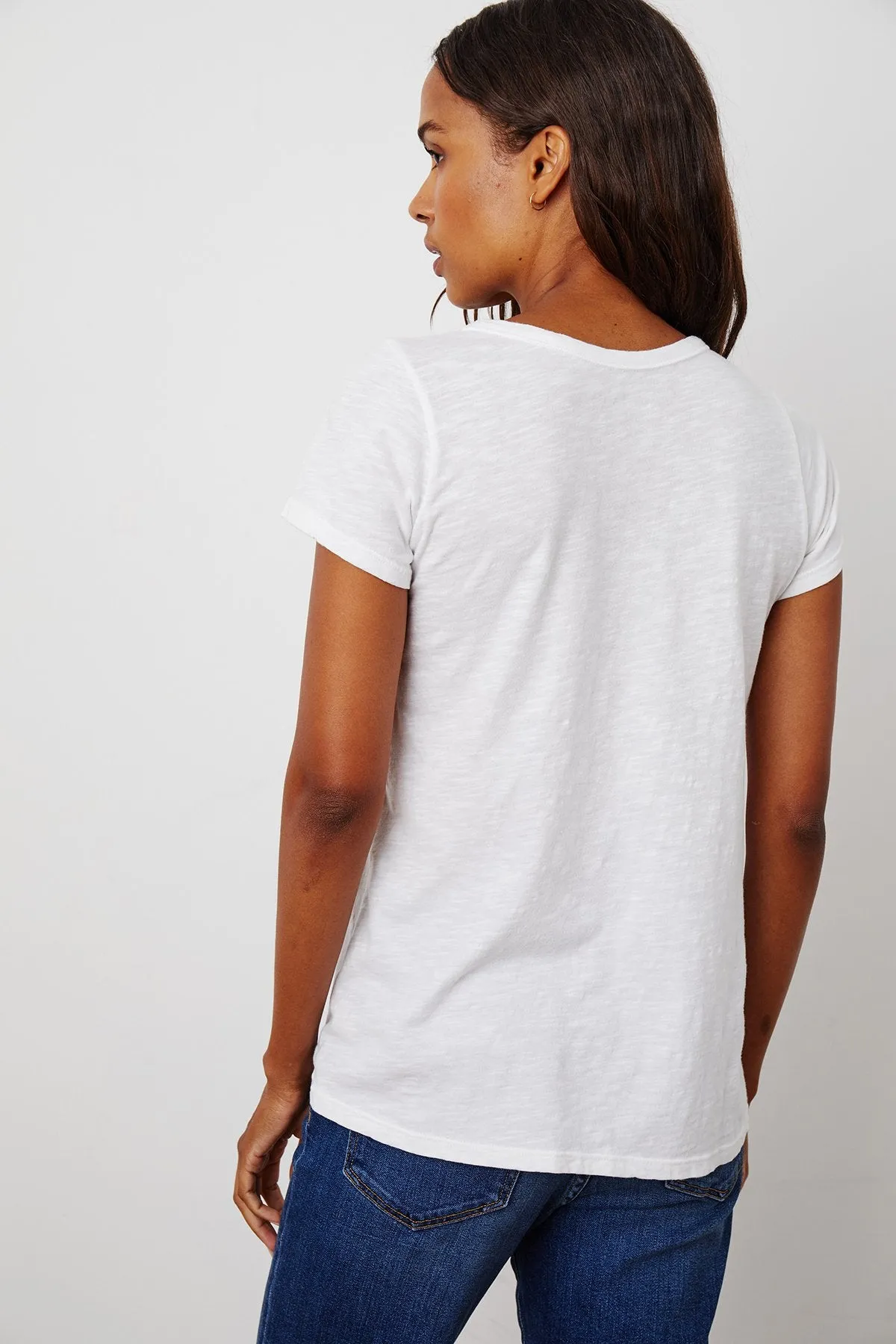 2025 FASHION TRENDS FOR WOMEN TILLY ORIGINAL SLUB CREW - WHITE - VELVET BY GRAHAM AND SPENCER