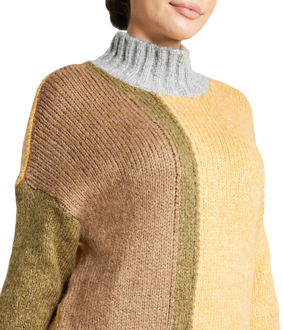 Top Rated Color Block Tunic Sweater  Limited Stock!