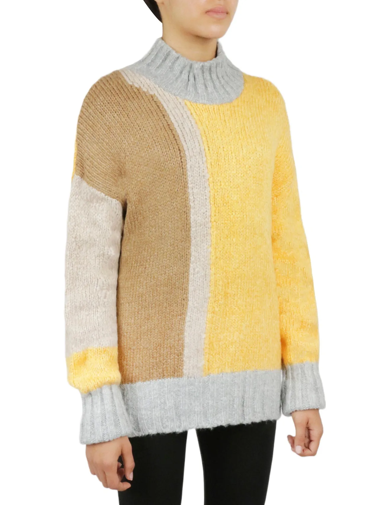 Top Rated Color Block Tunic Sweater  Limited Stock!