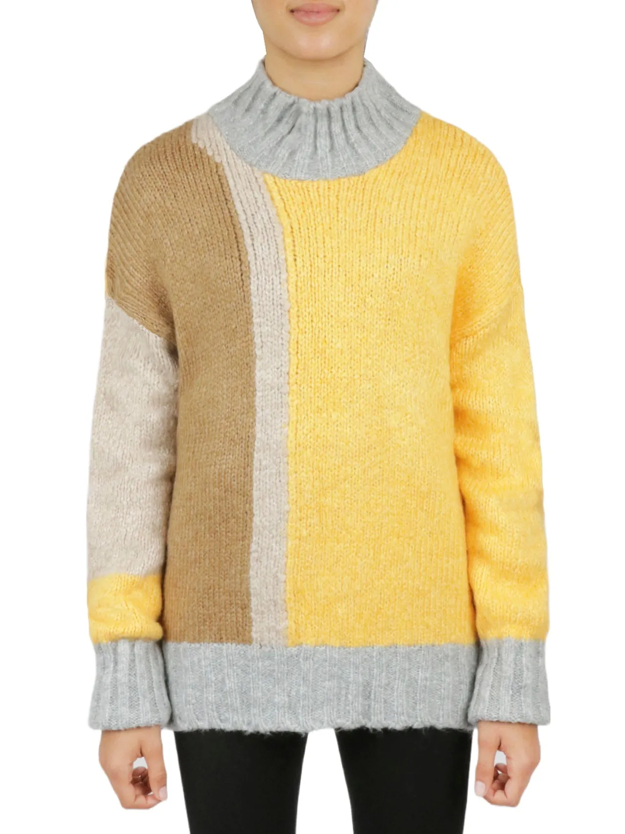 Top Rated Color Block Tunic Sweater  Limited Stock!