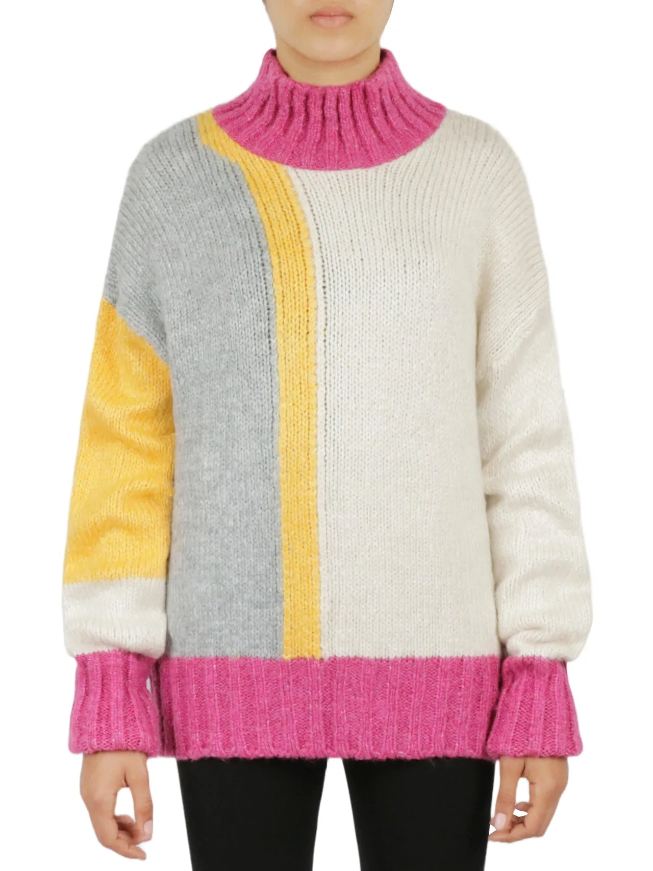 Top Rated Color Block Tunic Sweater  Limited Stock!