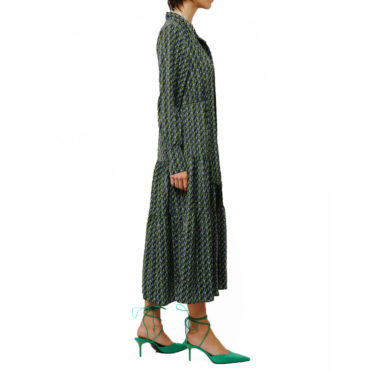 Top Rated Zamara Tie Neck Long Sleeve Tier Maxi Dress  Last Few Pieces!