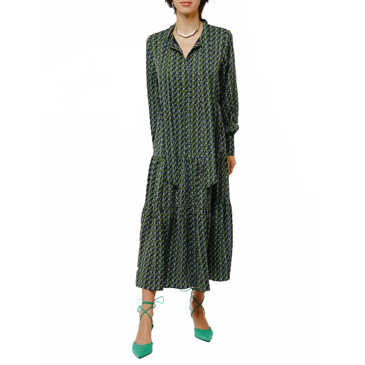 Top Rated Zamara Tie Neck Long Sleeve Tier Maxi Dress  Last Few Pieces!