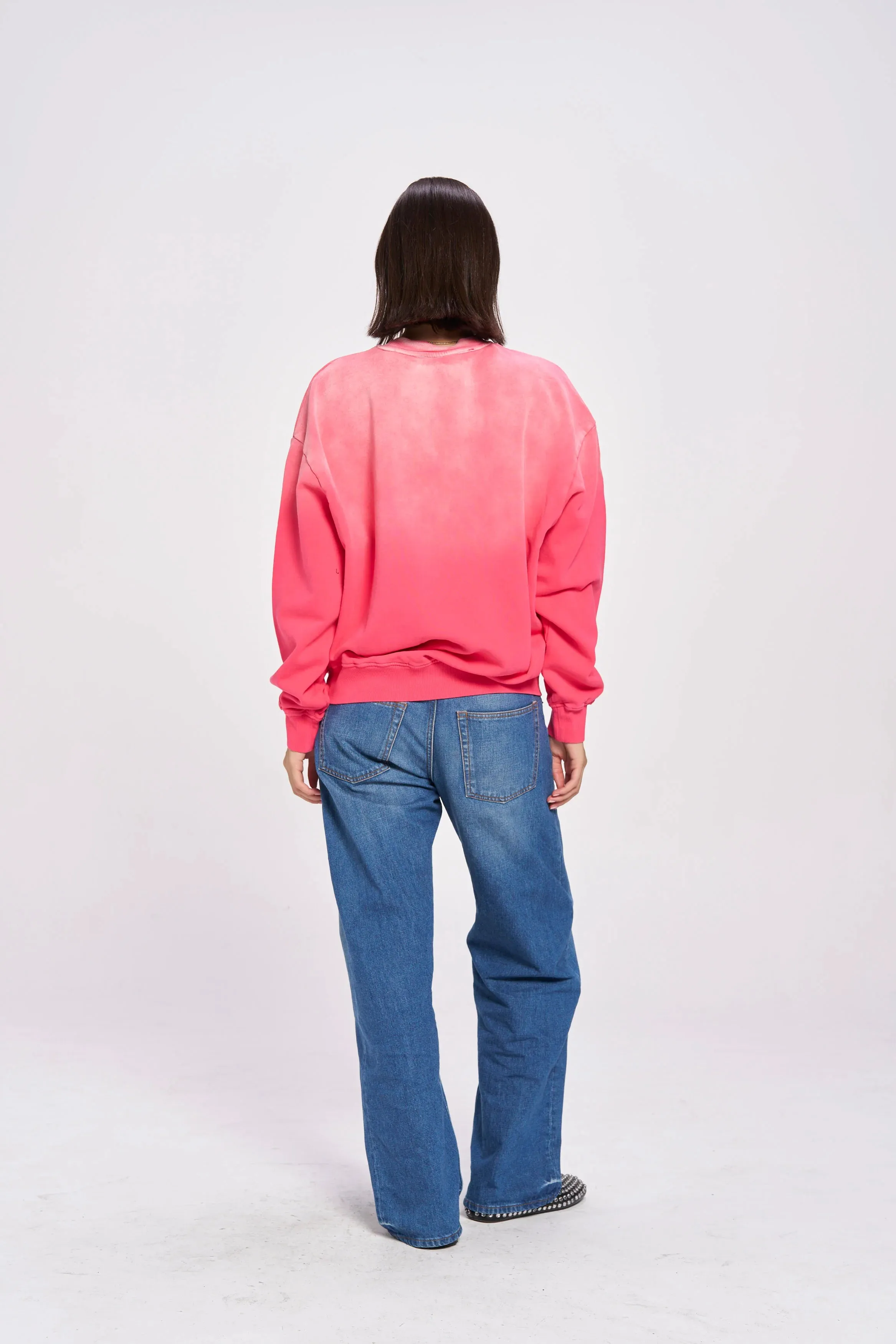 TSUNAMI MAIDEN FLEECE CREW - PINK SUN FADE - MAKU