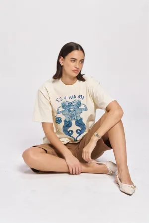 TSUNAMI MAIDEN OVERSIZE TEE - IVORY - MAKU