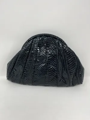 Vintage Deep Teal Snakeskin Clamshell Purse