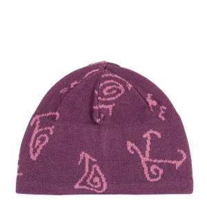VIP Favorite Hikerdelic Petroglyph Skull Beanie Grape  Last Chance!