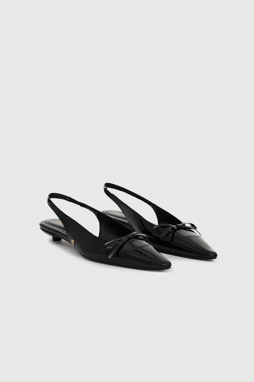 ZOEY SLINGBACK HEELS - BLACK PATENT - ANINE BING