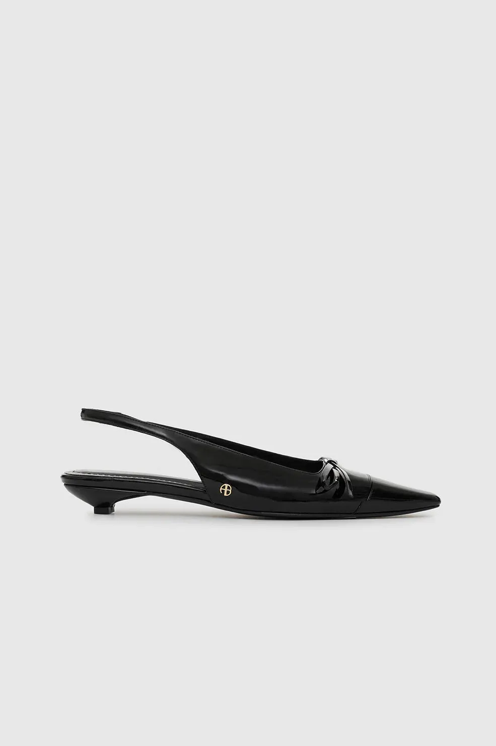 ZOEY SLINGBACK HEELS - BLACK PATENT - ANINE BING