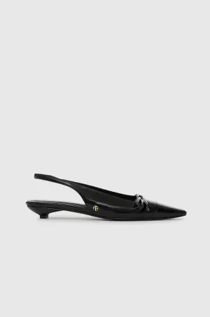 ZOEY SLINGBACK HEELS - BLACK PATENT - ANINE BING